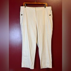 J.Crew Factory Linen Blend Pants Women’s Size 16 Light‎ Tan Straight Leg